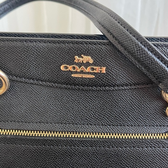 Coach Black Satchel with Gold Accents - Picture 3 of 4